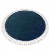 Alfombra BERBER 9000 circulo azul oscuro Franjas Bereber Marroquí Shaggy