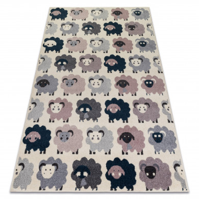 Alfombra HEOS 78468 Ovejas crema/rosa/azul/gris