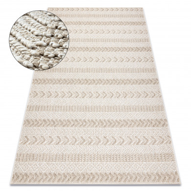 Alfombra JERSEY 19243 beige - Espina de pescado, estructural, lazo BOHO 120x170 cm