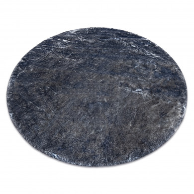 Alfombra de lavado moderna LAPIN círculo, shaggy antideslizante marfil / negro