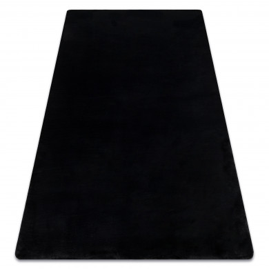 Alfombra de lavado moderna POSH shaggy, felpa, gruesa antideslizante, negro