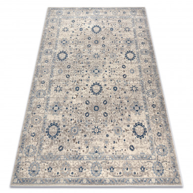 Alfombra NAIN Marco ornamento 7586/51935 beige / azul oscuro