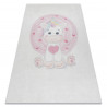 Alfombra lavable BAMBINO 1128 Unicornio para niños antideslizante - crema