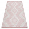 Alfombra ECO sisal BOHO MOROC Diamantes 22312 franjas - dos niveles de vellón rosado / crema, alfombra reciclada