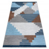 ANTIKA alfombra 124 tek, geométrico moderno, lavable - beige / azul