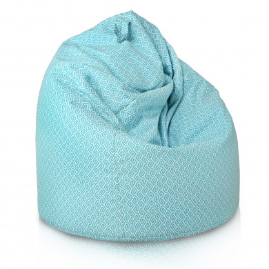 Meander blanco y azul Puff pera