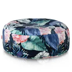 Puff Reposapiés Redondo - Tejido Estampado Premium