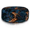 Hojas tropicales azul-naranja