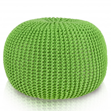 KnitPouf Cotton Lime - Puff redondo