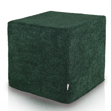 Puf Bouclé Cube Forest Green