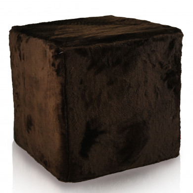 Puf Yeti Luxe Cube – Puf cúbico marrón oscuro