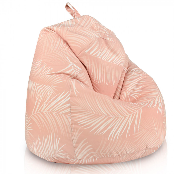 Sillon Puff Peras para Niños – Sillón Puff Suave con Estampado de Hojas Tropicales, Menta Pastel