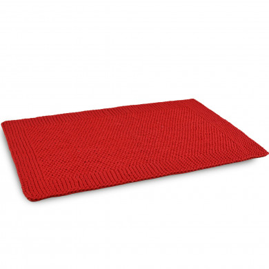 Alfombra Ruby Knit : rectangular, tejida a mano con cordón de algodón, 115 × 75 cm