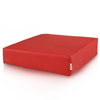 Cojín Cube Active – asiento de cuero ecológico, rojo