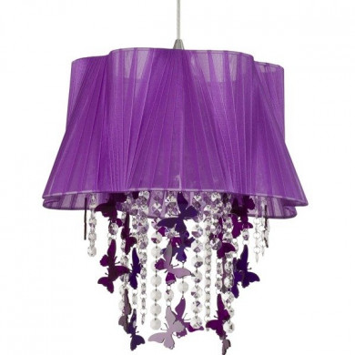 Lámpara FILTON I de cristal morado con colgante 5136