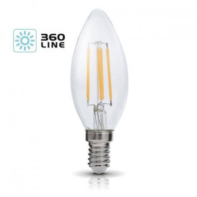 Bombilla decorativa FILAMENT LED E14 4 W cálida 3000 K vela