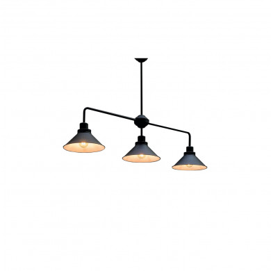 Lámpara de techo retro loft CRAFT, negro/blanco, ancho 95 cm 9150
