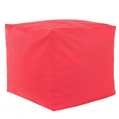 Rosa Puff Cuadrado Cubo cuero ecológico