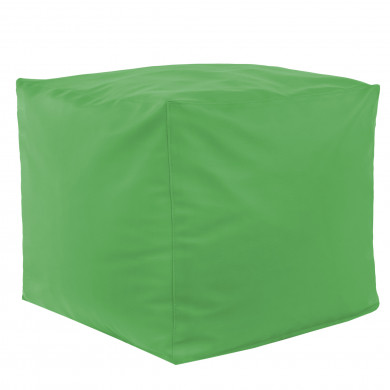 Verde Puff Cuadrado Cubo cuero ecológico