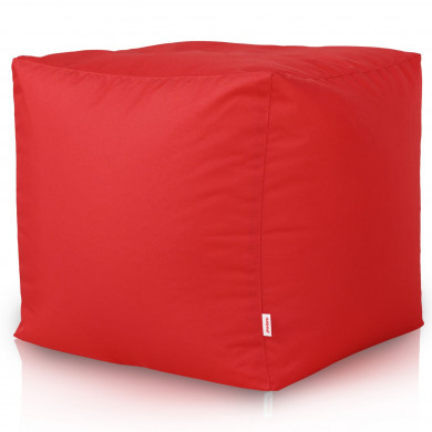 Rojo Puff Cuadrado Cubo Exterior nylon