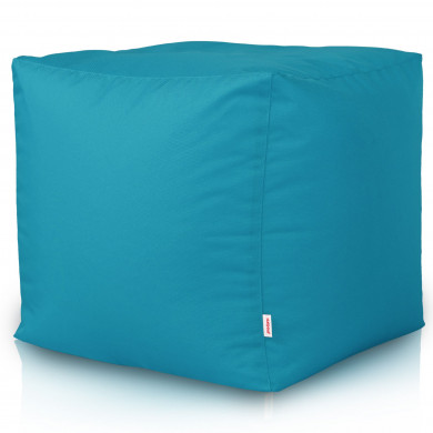 Azul Puff Cuadrado Cubo Exterior nylon