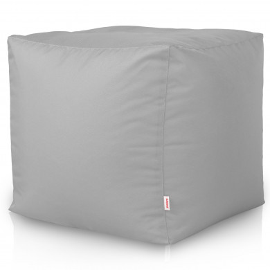 Plateado Puff Cuadrado Cubo Exterior nylon