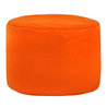 Naranja Puff Con Ruedas Cilindro cuero ecológico
