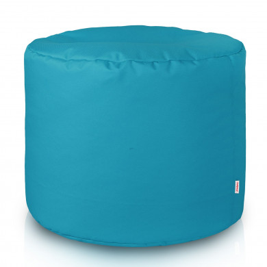 Azul Puff Con Ruedas Cilindro nylon