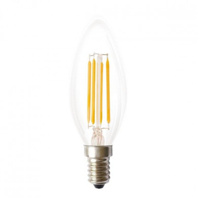 Bombilla LED FILAMENT E14 4W cálida 1800K C35 vela