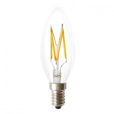 Bombilla LED FILAMENT E14 3W cálida 1800K C35 vela