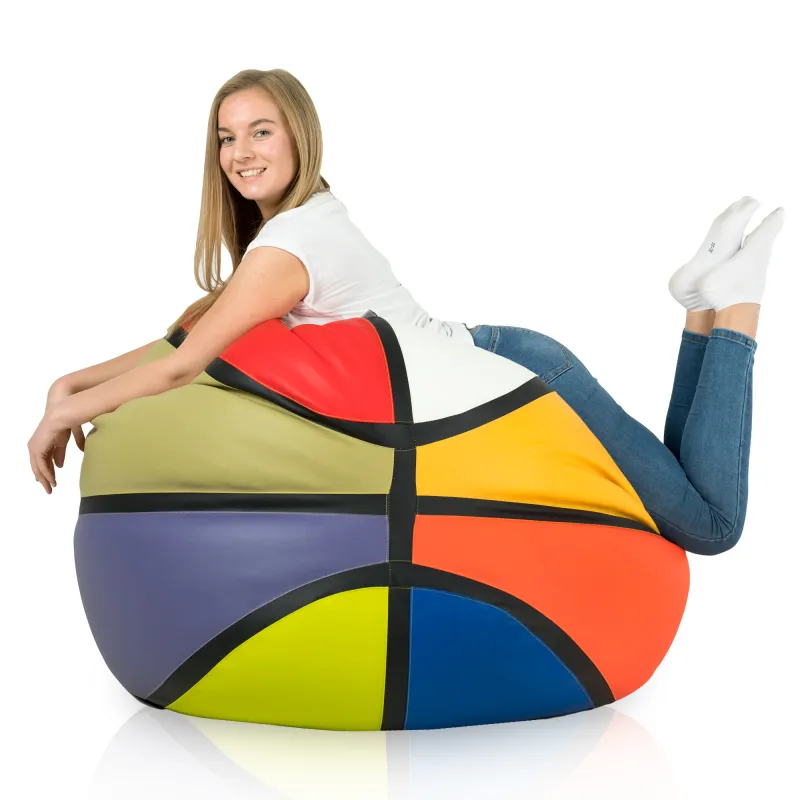 Puff Baloncesto Multicolor Cuero Ecológico