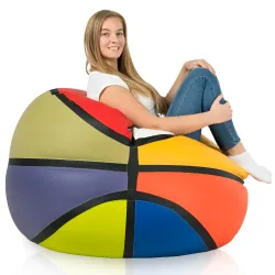 Puff Baloncesto Multicolor Cuero Ecológico