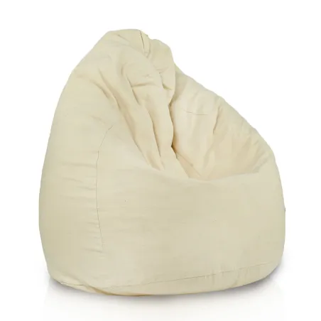 Puff Pera XXL para adultos Gigante - Algodón Natural Premium - Sin teñir, Ecológico