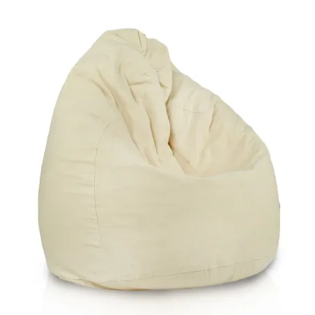 Puff Pera XL Estándar - Algodón Natural Premium - Sin teñir, Ecológico