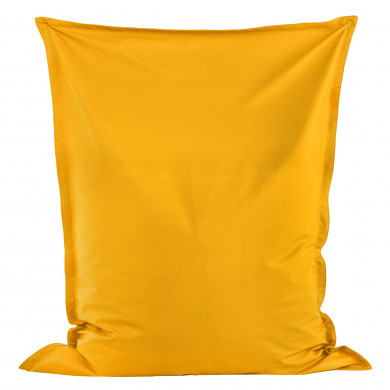 Amarillo Puff Almohada cuero ecológico