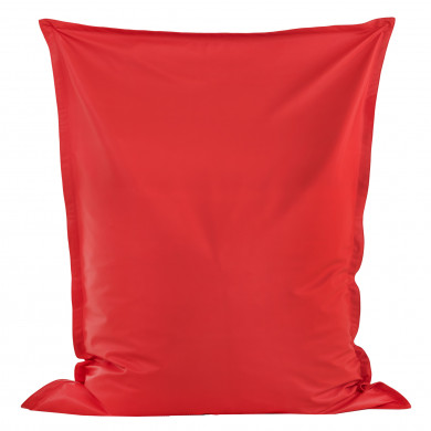 Rojo Puff Almohada cuero ecológico