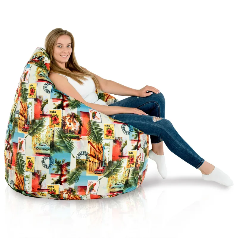 Puff Pera XXL para adultos Gigante - Tejido Estampado Premium – vista 114