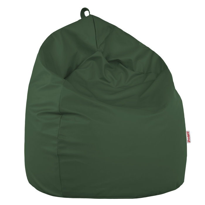 Verde oscuro puff pera para niños cuero ecológico