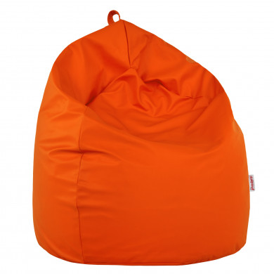 Naranja puff pera cuero ecológico