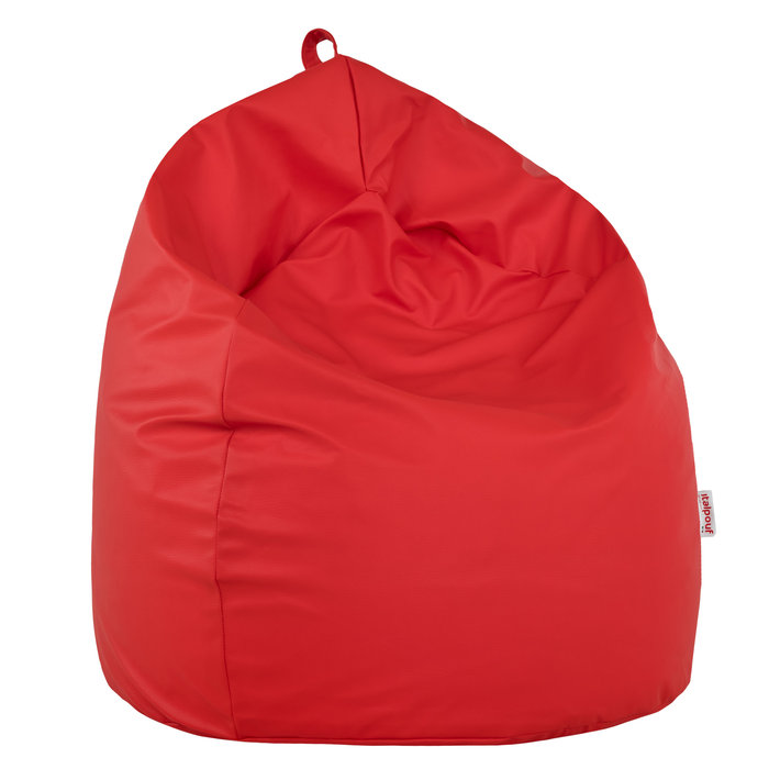 Rojo puff pera para niños cuero ecológico
