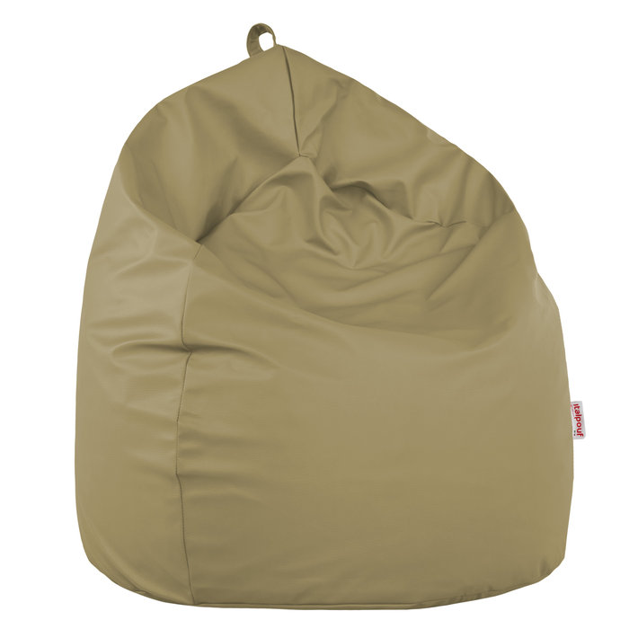Beige puff pera para niños cuero ecológico