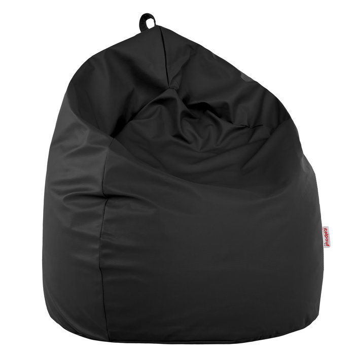 Negro puff pera para niños cuero ecológico