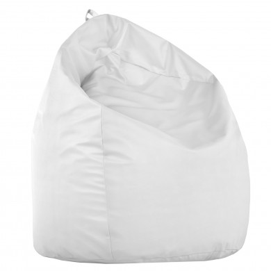 Blanco puff pera cuero ecológico