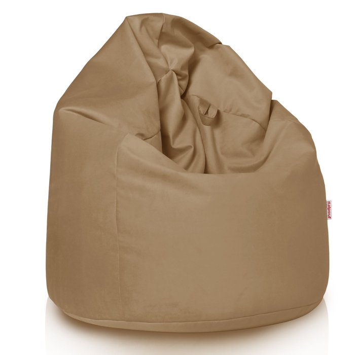 Beige puff pera XL terciopelo
