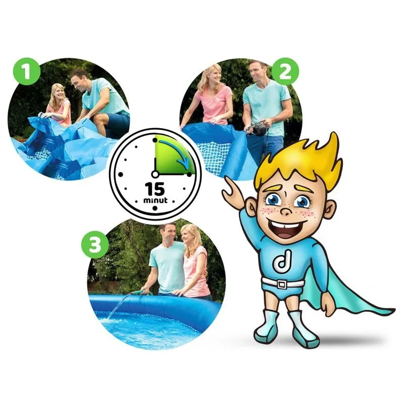 Piscina de jardín extensible 457 x 84 cm 15in1 INTEX 28158 + máquina de burbujas GRATIS