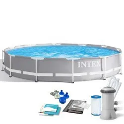 Piscina de jardín con marco 366 x 76 cm set 9-en-1 INTEX 26712