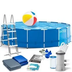 Piscina de Jardín con Marco 457 x 122 cm 12en1 INTEX 28242