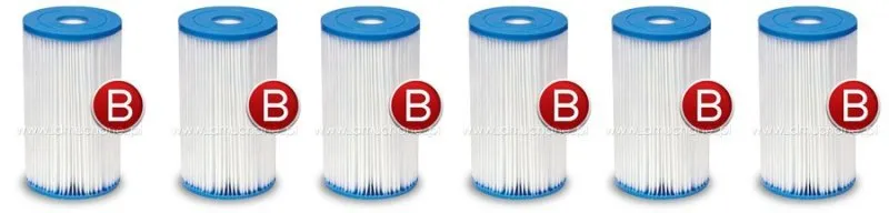6 x Filtro para set de bomba Tipo B INTEX 29005.