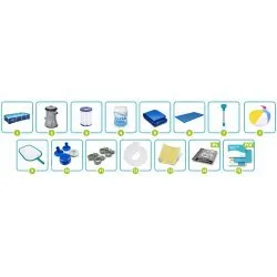 Bestway 56405N 400 x 211 x 81 cm 15en1 piscina de jardín con rejilla