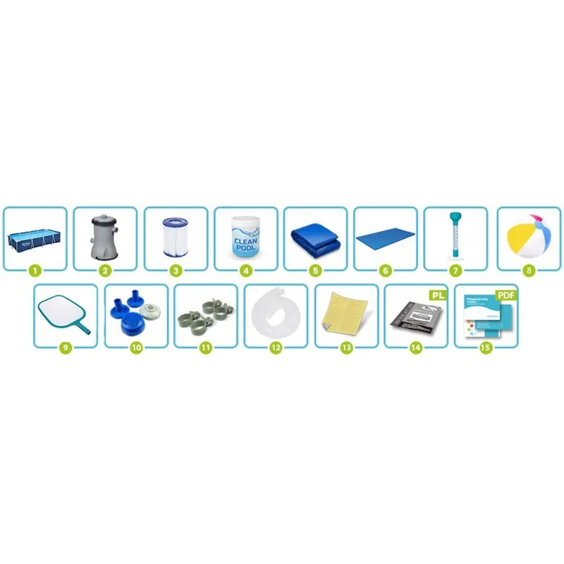 Bestway 56405N 400 x 211 x 81 cm 15en1 piscina de jardín con rejilla